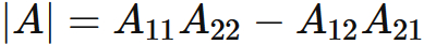 2行2列の行列式の計算例