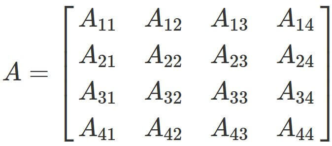 4行4列の行列式の計算