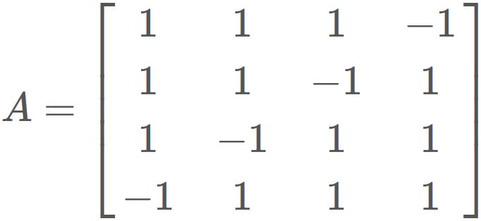 4行4列の行列式計算例