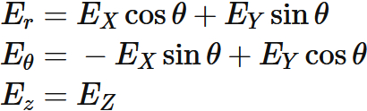 円柱座標におけるベクトルの成分 2