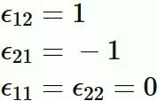 レビチビタの記号の例 2次元