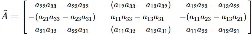 3行3列の余因子行列