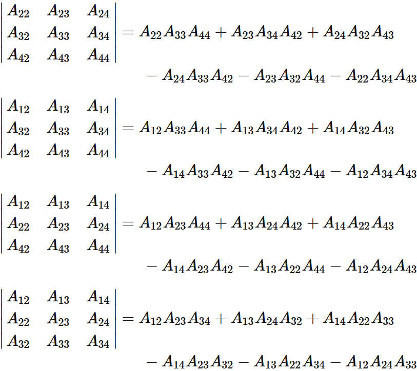 4行4列の行列式 理数アラカルト