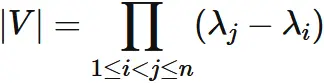 ヴァンデルモンドの行列式 (総乗記号表現)